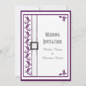Invitation Simple mariage traditionnel violet blanc (Devant)