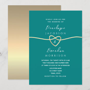 Invitation Simple Mariage Turquoise