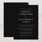Invitation Simple Mariage Typographie Moderne Noir et Blanc (Devant / Derrière)