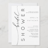 Invitation Simple Mariage Typographie Noir & Blanc (Devant)