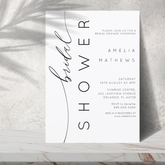 Invitation Simple Mariage Typographie Noir & Blanc