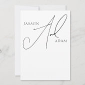 Invitation Simple Mariage Typographie Script Blanc Noir (Dos)
