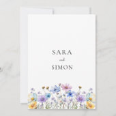Invitation Simple mariage Whimsical Fleur sauvage enregistrer (Dos)