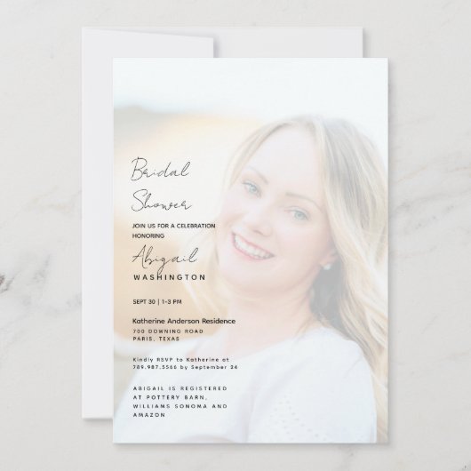 Invitation Simple Mariée-à-venir Photo Réception de Mariage (Devant)