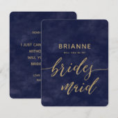 Invitation Simple Marine Aquarelle Vous Serez Bridesmaid (Devant / Derrière)