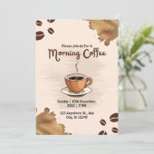 Invitation simple marron pour le café du matin (Debout devant)