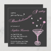 Invitation Simple Martini Swirl Bachelorette (Devant / Derrière)