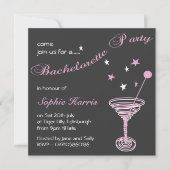 Invitation Simple Martini Swirl Bachelorette (Devant)