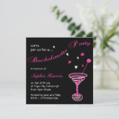 Invitation Simple Martini Swirl Bachelorette (Debout devant)