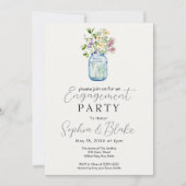 Invitation Simple Mason Jar Bouquet Cream Party (Devant)