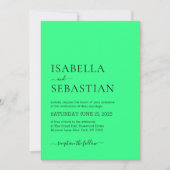 Invitation Simple Medium Spring Green Wedding (Devant)