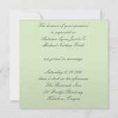Invitation simple menthe mariage et mariage blanc (Dos)