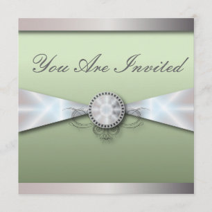 Invitation simple menthe mariage et mariage blanc