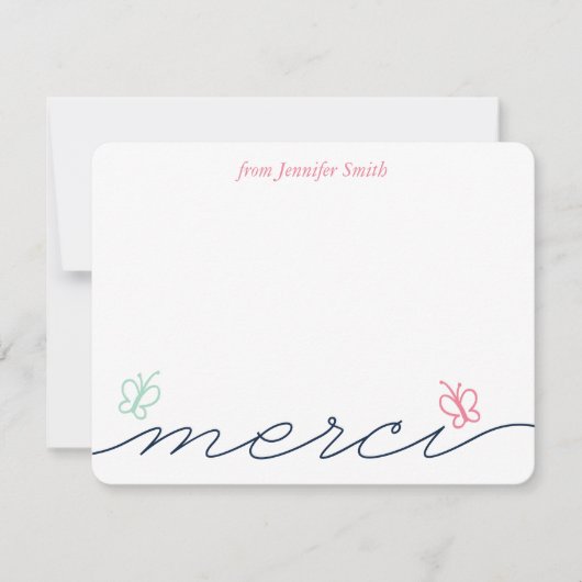 Invitation Simple Merci Butterfly (Devant)