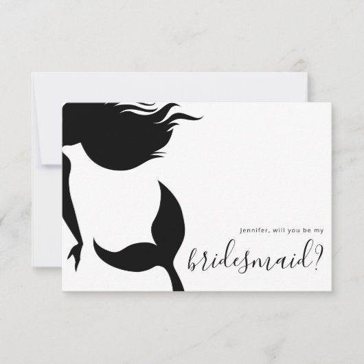 Invitation Simple Mermaid Silhouette Bridesmaid (Devant)