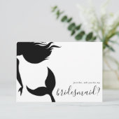 Invitation Simple Mermaid Silhouette Bridesmaid (Debout devant)