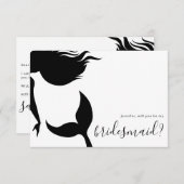 Invitation Simple Mermaid Silhouette Bridesmaid (Devant / Derrière)