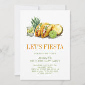 Invitation Simple Mexican Tacos Fiesta 40th Birthday Party (Devant)