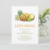 Invitation Simple Mexican Tacos Fiesta 40th Birthday Party (Debout devant)