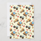 Invitation Simple mignon camion de construction enfants 1er a (Dos)