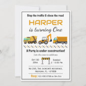 Invitation Simple mignon camion de construction enfants 1er a (Devant)