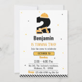 Invitation Simple mignon camion de construction enfants 2e an (Devant)