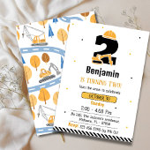 Invitation Simple mignon camion de construction enfants 2e an