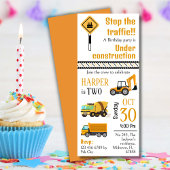 Invitation Simple mignon camion de construction enfants 2e an