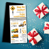 Invitation Simple mignon camion de construction enfants 2e an