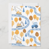 Invitation Simple mignon camion de construction enfants 3e an (Dos)