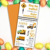 Invitation Simple mignon camion de construction enfants 5e an