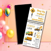 Invitation Simple mignon camion de construction enfants 5e an
