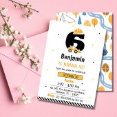 Invitation Simple mignon camion de construction enfants 6e an