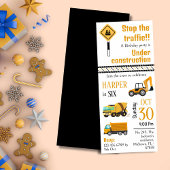Invitation Simple mignon camion de construction enfants 6e an