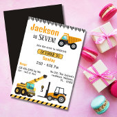 Invitation Simple mignon camion de construction enfants 7e an