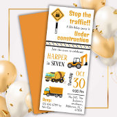 Invitation Simple mignon camion de construction enfants 7e an