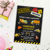 Invitation Simple mignon camion de construction enfants 7e an