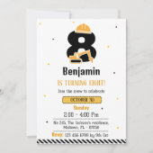 Invitation Simple mignon camion de construction enfants 8e an (Devant)