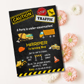 Invitation Simple mignon camion de construction enfants 9e an