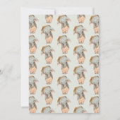 Invitation Simple mignonne Aquarelle Elephant Baby shower fil (Dos)