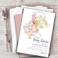 Simple mignonne Aquarelle Souris Baby shower fille