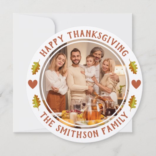 Invitation Simple mignonne Automne Thanksgiving Famille Meetu (Devant)
