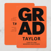 Invitation Simple Minimal High School Graduate Graduation (Devant / Derrière)