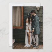 Invitation Simple Minimal Mariage Photo Bleu Manuscrit (Dos)