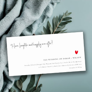 Invitation Simple Minimal Red Heart Script Wedding