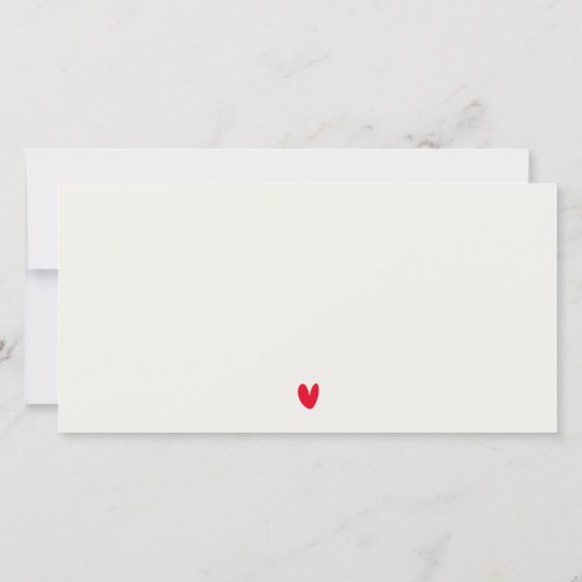 Invitation Simple Minimal Red Heart Script Wedding (Dos)