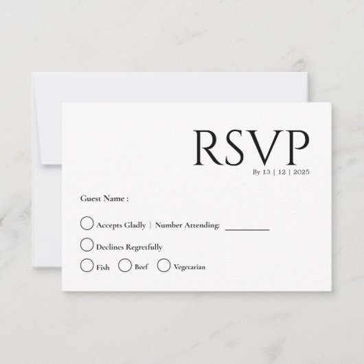 Invitation Simple minimal rsvp card (Devant)