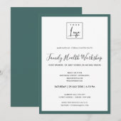 INVITATION SIMPLE MINIMAL VERT ATELIER DE LOGO GALA ÉVÉNEMENT (Devant / Derrière)