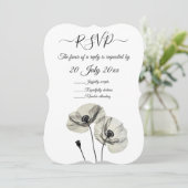 Invitation Simple minimalisme élégant Papillons noirs et blan (Debout devant)