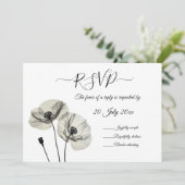 Invitation Simple minimalisme élégant Papillons noirs et blan (Debout devant)